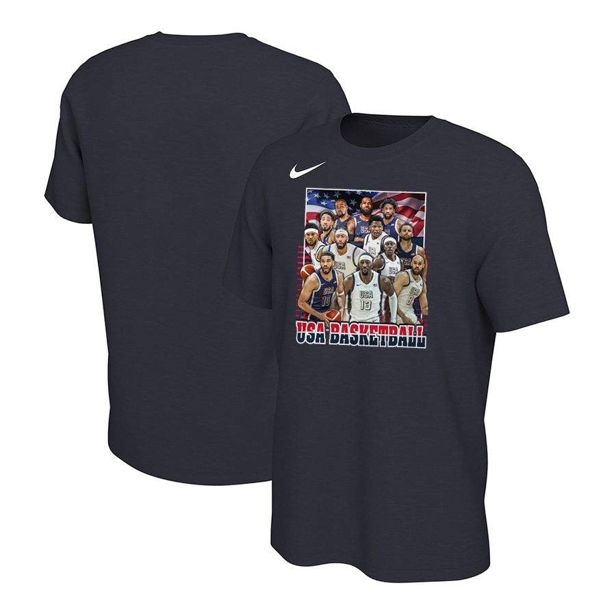 Men 2024 USA Champions black nike t shirts style 2